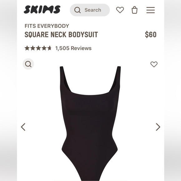 SKIMS Sz 3X NWTs onyx Square neck bodysuit with snap crotch thong - silky fabric - Picture 8 of 8